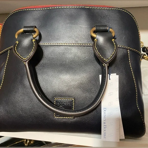 Dooney & Bourke Florentine Cameron Satchel Crossbody Handbag NAVY NWT - Picture 2 of 5